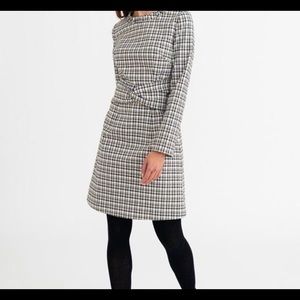 NWT PETITE STUDIO FALLYN PREPPY PLAID LINED DRESS GREY XXS